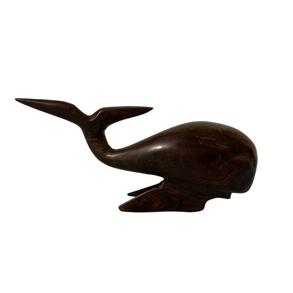 Vintage Whale Sculpture Ironwood MCM Wood Carving - Picture 3 of 7